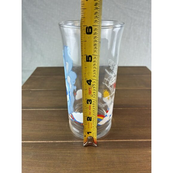 Vintage 1983 Pizza Hut Collectors Series Care Bear Grumpy Bear Glass Tumbler 6" - Picture 6 of 7